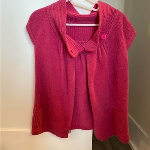 Pink knit sweater vest